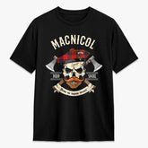 MacNicol (of Scorrybreac) Tartan Crest 2D T-shirt - Alba Skull Style
